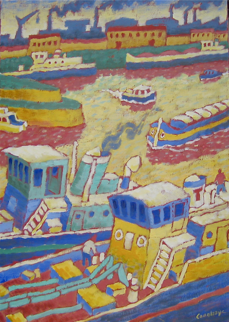 Pniche au port-acrylique sur toile 3mm-42,5x58,5cm