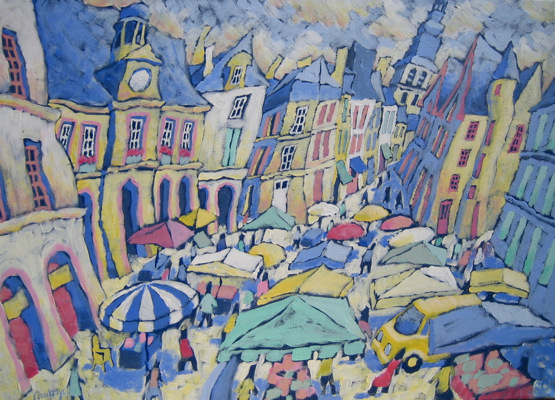 March de Sarlat- acrylique sur toile-50x70cm