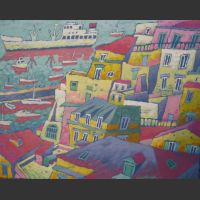 Port d'Amalfi-acrylique sur toile-40x50cm